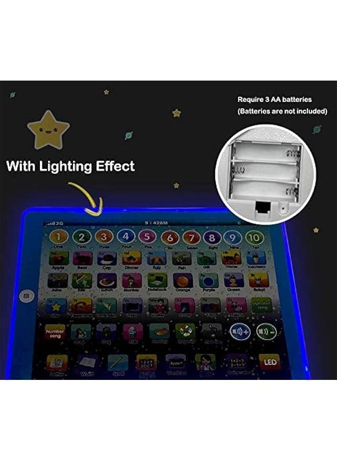 Kids Tablet Learning Pad Toddler Tablet with ABC Word Song Music Number Electronic Interactive Toy for Educational Preschool Boys & Girls 3 4 5 Years Old