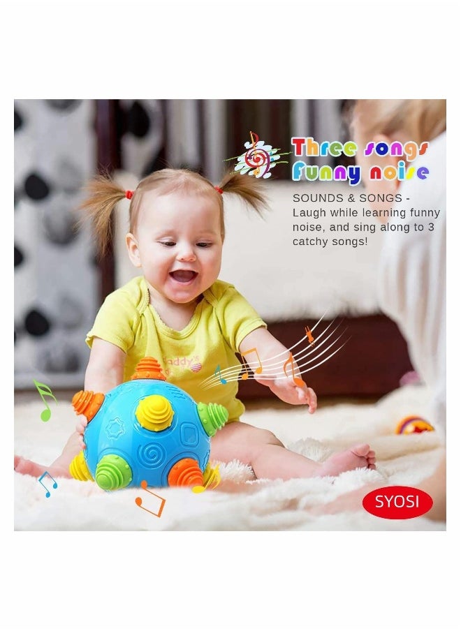Toddlers Baby Music Shake Ball Toy- Bumble Ball for Babies, Dancing Bumpy u0026 Interactive Sounds Crawl Ball Toy, Baby Rattle Bouncing Sensory Learning Ball Gift Toys for 3+ Year Old Boysu0026Girls