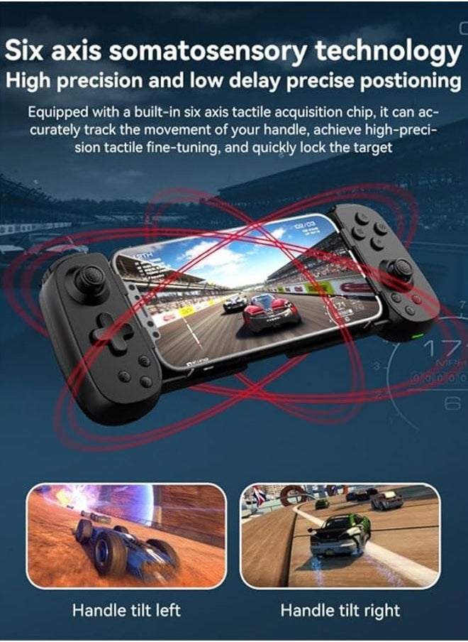 【Black D6】 【2023 Latest】 mobile game controller for iPhone, Android, XBox, Windows, Mac, Apple, Switch, Steam, Moonlight |