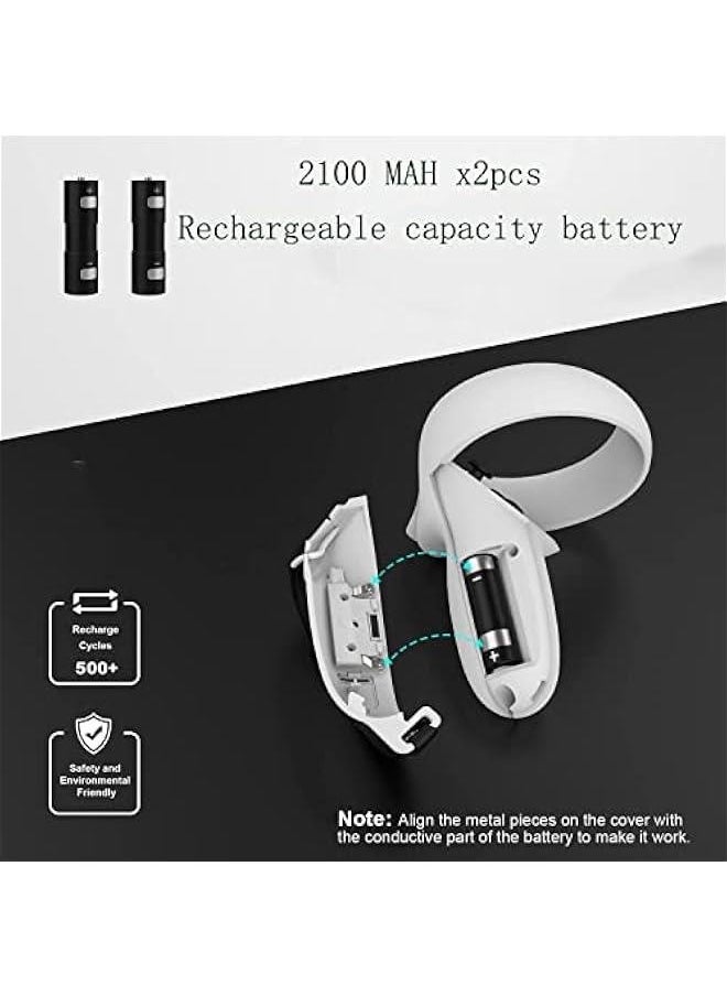 Charging Dock for Oculus Quest 2/Meta Quest 2,VR Headset Charging Stand Compatible with Oculus Quest 2 Accessories Wall Mount Charger Station, USB-C Link Cable