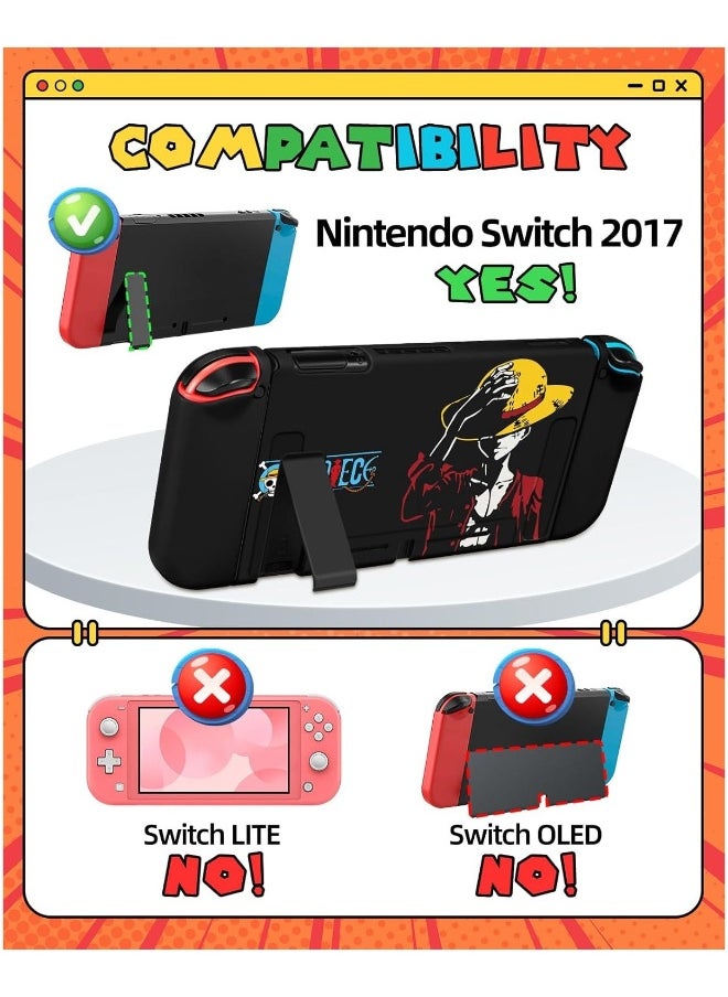 Nintendo Switch Case +24 Switch Game Stand, Anime Slim Protective Case Soft Case for Kids Boys Teens Girls Teen Girls, Funny Manga Cover