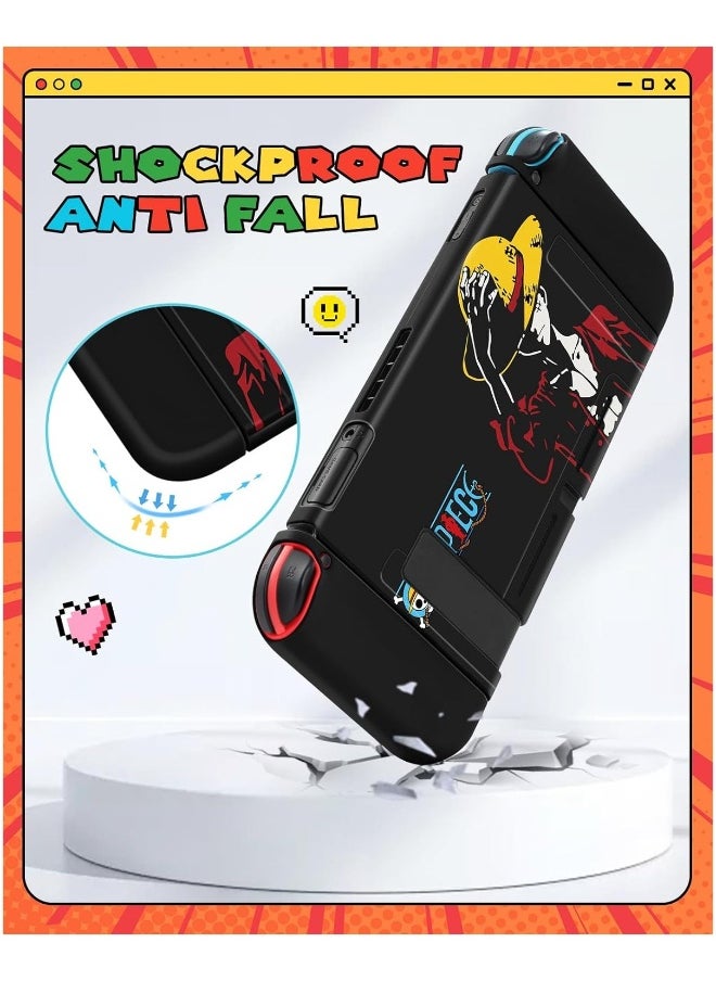 Nintendo Switch Case +24 Switch Game Stand, Anime Slim Protective Case Soft Case for Kids Boys Teens Girls Teen Girls, Funny Manga Cover
