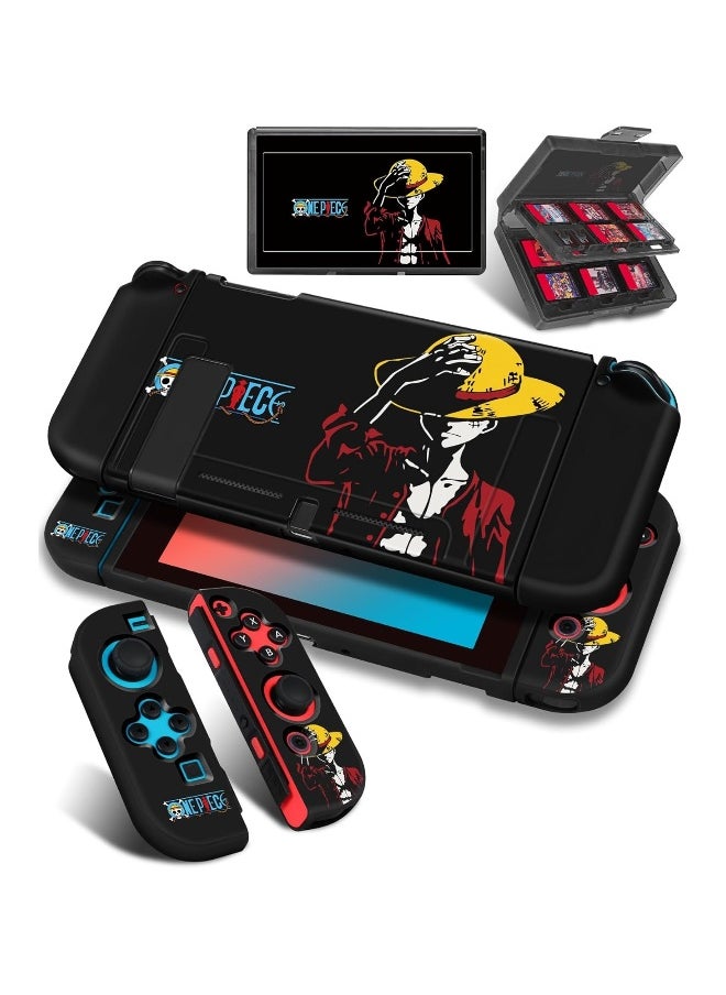 Nintendo Switch Case +24 Switch Game Stand, Anime Slim Protective Case Soft Case for Kids Boys Teens Girls Teen Girls, Funny Manga Cover