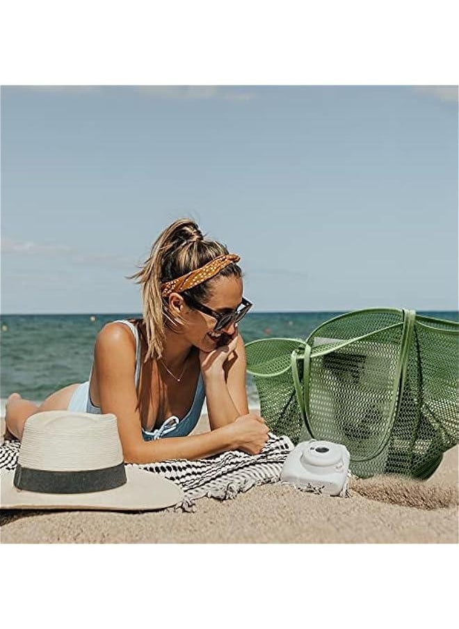 Beach Mesh Tote Bag, Casual Tote Bag Hobo Women Foldable MAX 23L Shoulder Bag For Beach Picnic Vacation