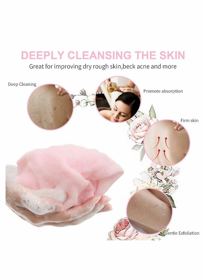 Bath Washcloth, Exfoliating Washcloth Towel 4PCS, Washcloth Nylon Beauty Skin Bath Wash Towel Sponge, Back Scrubber Washer for Shower, Body Scrub Rag Brush Loofah Exfoliator for Body Exfoliation