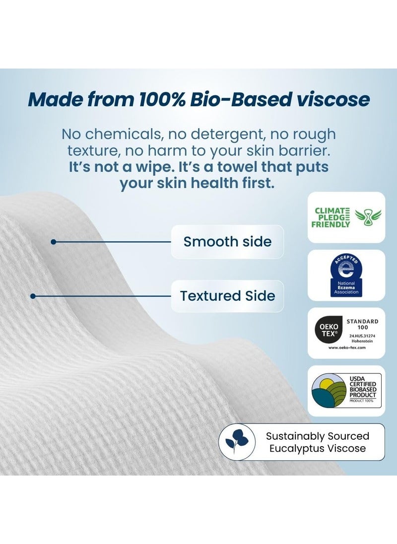 CLEAN SKIN CLUB CSC CT Clean Towels XL/World's First Biodegradable Face Towel/Disposable Makeup Removal Wipes/Super Soft 50 Count Single BoxWhite