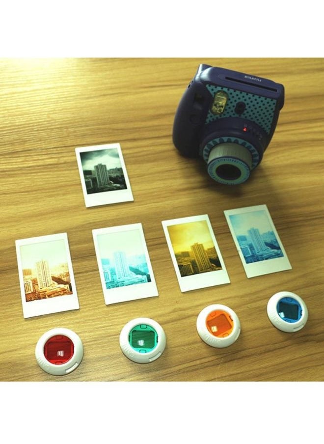 Set Of 4 Caiul Instax Mini Color Close Up Selfie Lens For Instax Mini 8, Mini 7S Red/Blue/Green