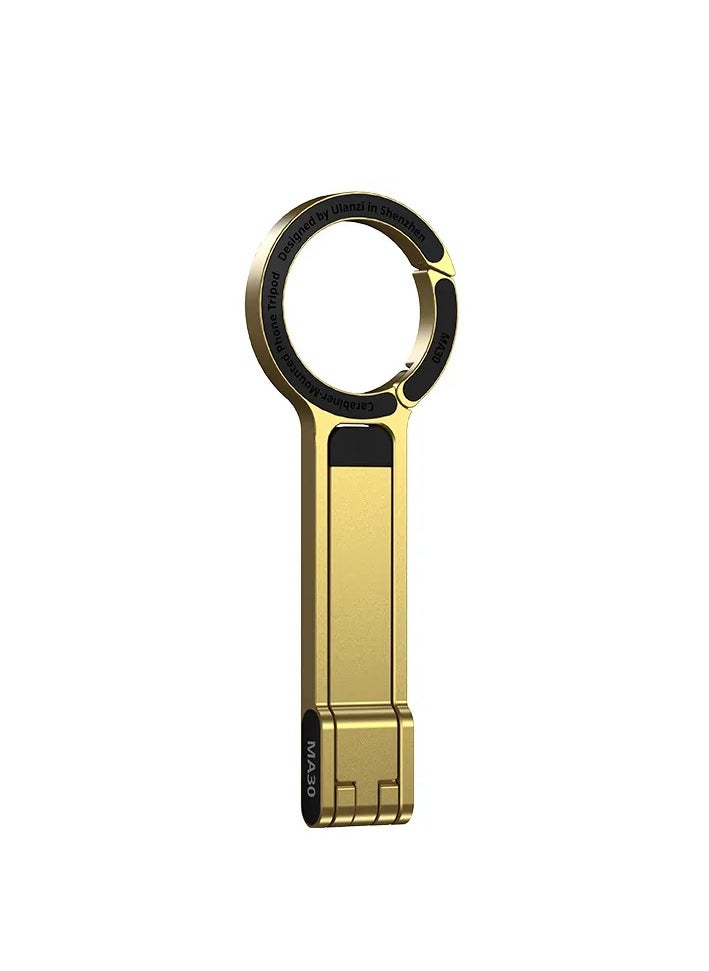 Ulanzi ULANZI MA30 Magnetic Phone Tripod Stand for iPhone Aluminium Maglock Smartphone Mini Tripod Pocket Cell Phone Stand Dual Sided Magnet Quick Mount Compatible with iPhone 16 15 14 13 12 Magsafe (Yellow)