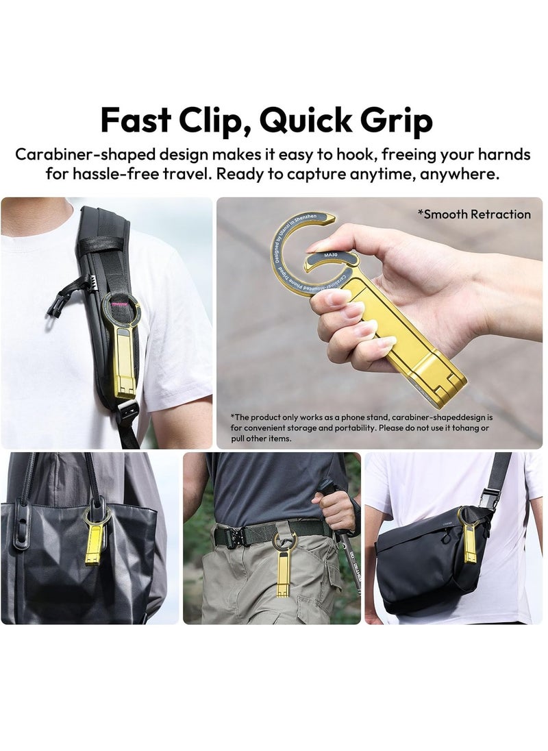 Ulanzi ULANZI MA30 Magnetic Phone Tripod Stand for iPhone Aluminium Maglock Smartphone Mini Tripod Pocket Cell Phone Stand Dual Sided Magnet Quick Mount Compatible with iPhone 16 15 14 13 12 Magsafe (Yellow)