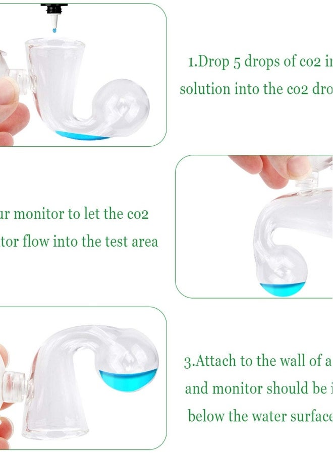 2 Pack CO2 Drop Checker, Aquarium CO2 Tester Monitor CO2 Glass Drop Checker Aquarium CO2 Detector for Planted Fish Tank