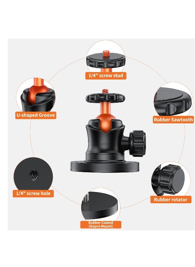 Magnet Camera Mount for GoPro,Magnetic Mount Base Stand with 1/4-20 Thread Camera Mount with 360° Ball Head for Car Body with GoPro Max Hero 11 10 9 8 7 6 5/DJI Osmo/AKASO/SJCAM/Action