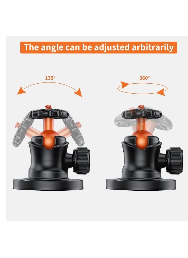 Magnet Camera Mount for GoPro,Magnetic Mount Base Stand with 1/4-20 Thread Camera Mount with 360° Ball Head for Car Body with GoPro Max Hero 11 10 9 8 7 6 5/DJI Osmo/AKASO/SJCAM/Action