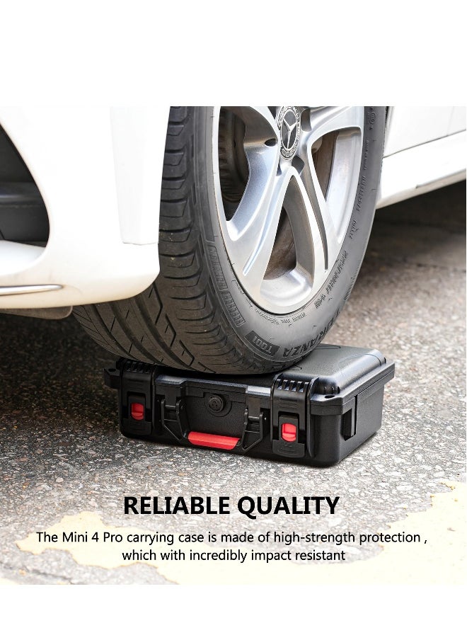 Mini 4 Pro Case Waterproof Hard Carrying Case Built-in EVA Shockproof Anti-fall Stress Resistant Secure Carrying Bag for DJI Mini 4 Pro Fly More Combo Drone Accessories for DJI RC 2/RC-N2