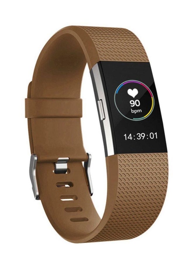 Resin Replacement Sport Band For Fitbit Charge 2 Brown