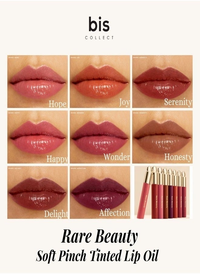 Soft Pinch Tinted Lip Oil - Happy (Cool Pink, 3ml) - Hydrating, Lightweight, and Long-Lasting Lip Tint with a Glossy Finish