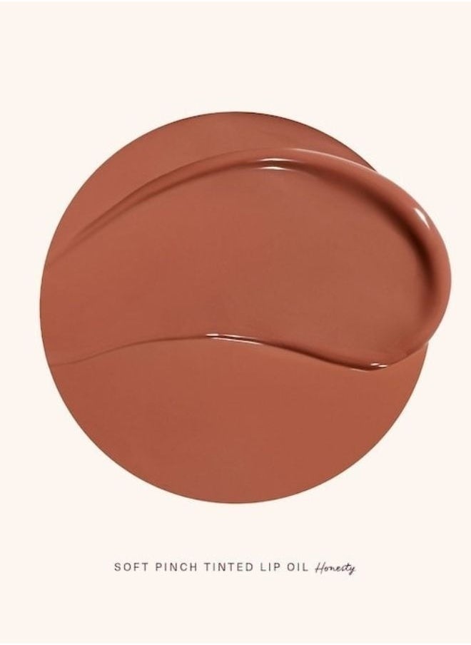 Soft Pinch Tinted Lip Oil Stain - Honesty (Nude Brown, 3ml) - Hydrating, Lightweight, and Long-Lasting Lip Tint with a Glossy Finish