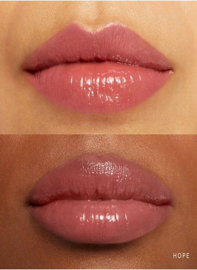 Rare Beauty by Selena Gomez Soft Pinch Tinted Lip Oil Stain - Hope (nude mauve, 3ml) - Hydrating, Lightweight, and Long-Lasting Lip Tint with a Glossy Finish