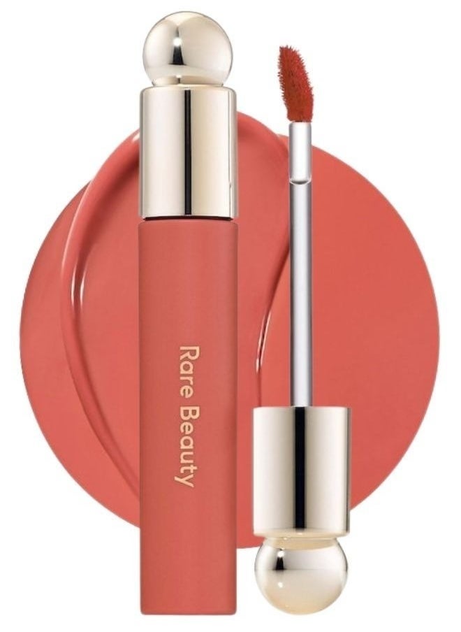 Rare Beauty by Selena Gomez Soft Pinch Tinted Lip Oil Stain - Joy (Muted Peach, 3ml) - Hydrating, Lightweight, and Long-Lasting Lip Tint with a Glossy Finish