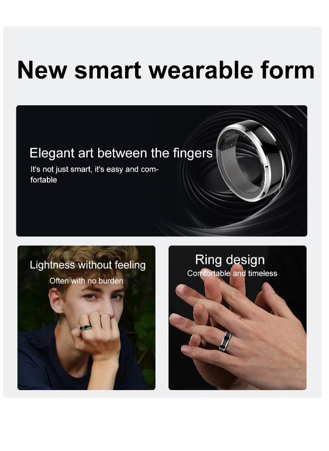 Smart Ring Fitness for Men Women, Health Sleep Heart Rate Oxygen Smart Ring ,IP67 Waterproof Bluetooth Rings Injection Glue CYFIT Sports Smart Ring