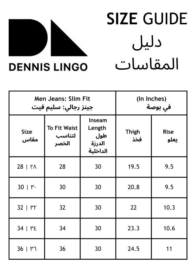 Slim Fit Denim Blue Men's Jeans with Button & Zip Closure
