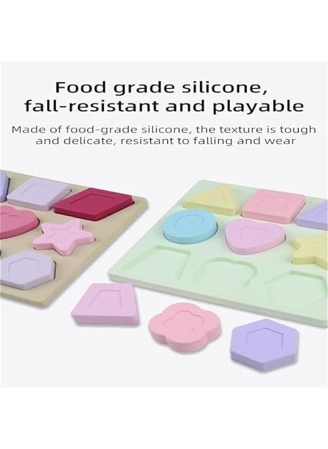 Dementia Shape Puzzles for Elderly, Silicone Puzzle Pattern Products Activities for Seniors Older Adults with Alzheimers, Cognitive Matching Games for Patients Gift,Fidget Sensory Toys for Alzheimer