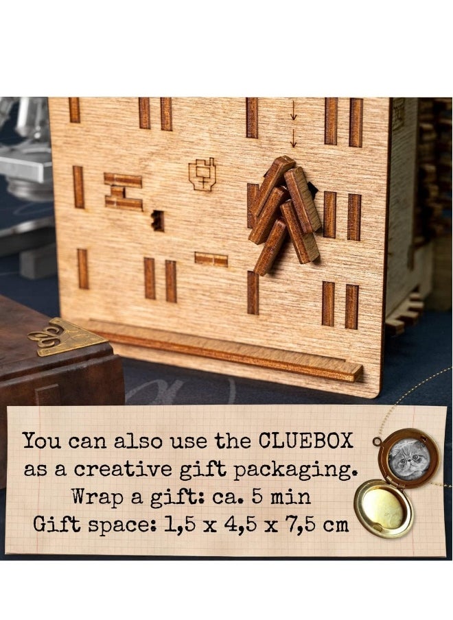 Cluebox - Schroedingers Cat - Escape Room game - Puzzle box - 3D wooden puzzle - treasure box - gift box - 3D puzzles for adults - brain teaser - birthday gift gadget for men - money box