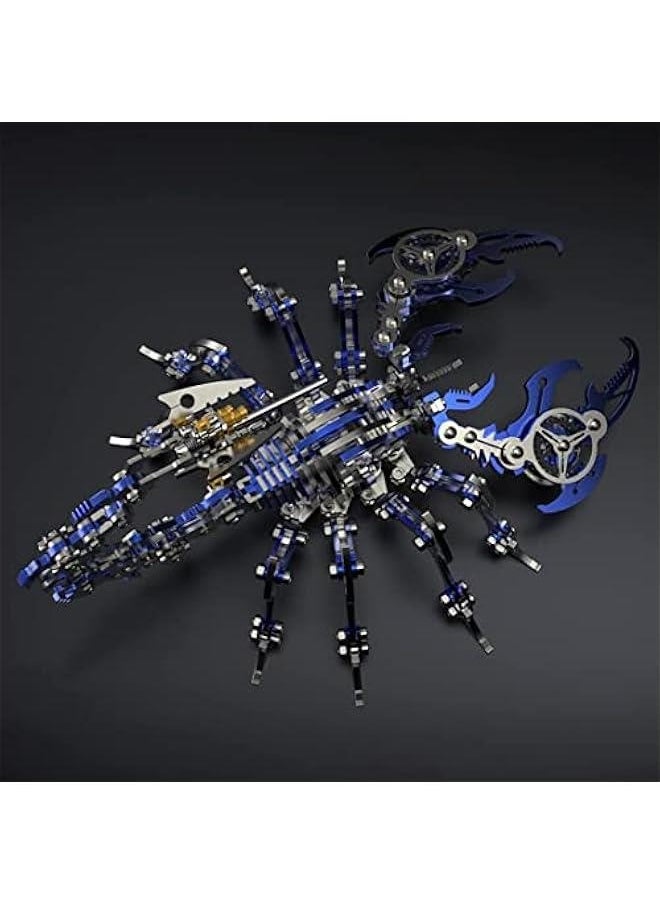 Colourful 3D Metal Puzzle Scorpion DIY Model Kit, Puzzle Jigsaw Scorpion King 3D Stainless Steel Ornaments (Blue)