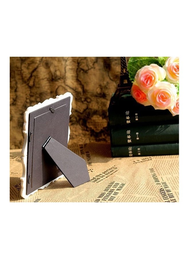 Flower Photo Frame Gorgeous Textured Handmade Plastic Photo Frame with Easel and Hook for Desktop and Wall Display, Decorative Floral Designs Home Decor, Photo Gallery, Art