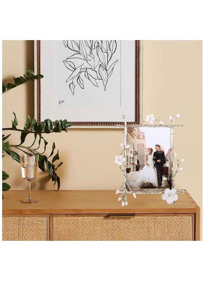 Decorative Photo Frame Vintage Photo Frame Modern Decorative Photo Table Desk Deluxe Enamel Photo Frame Metal Photo Display Stand For Home Office Bedroom Vintage Photo Frame