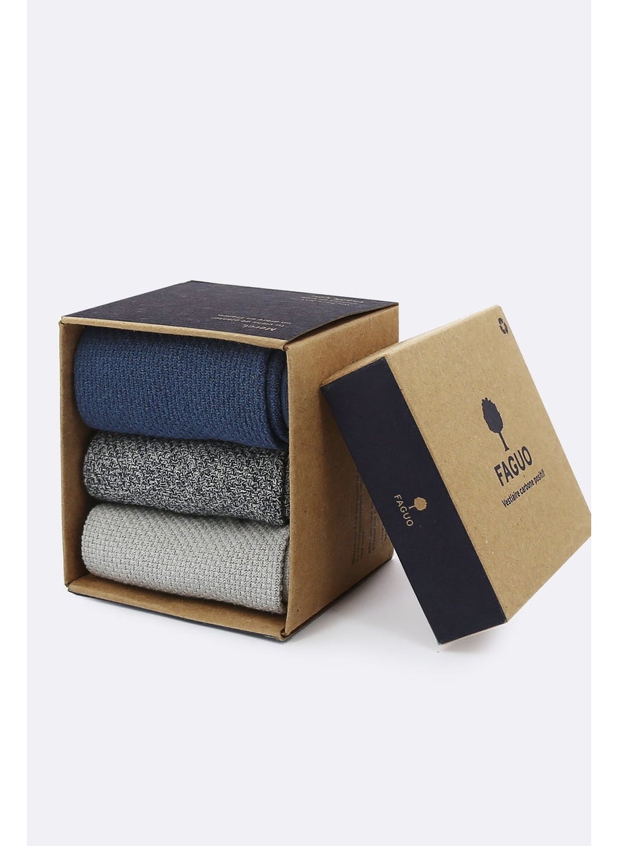 Set of 3X Socks - Blue, Grey and Beige