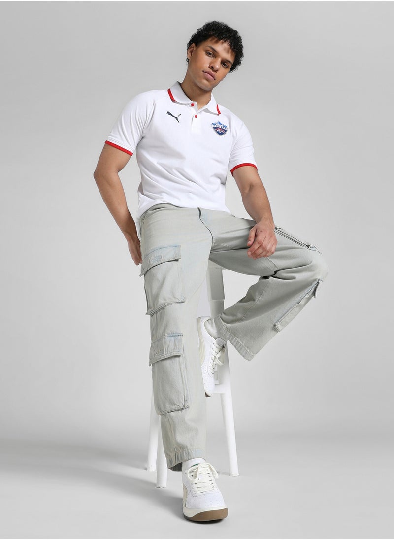 Delhi Capital Mens White Polo Shirt