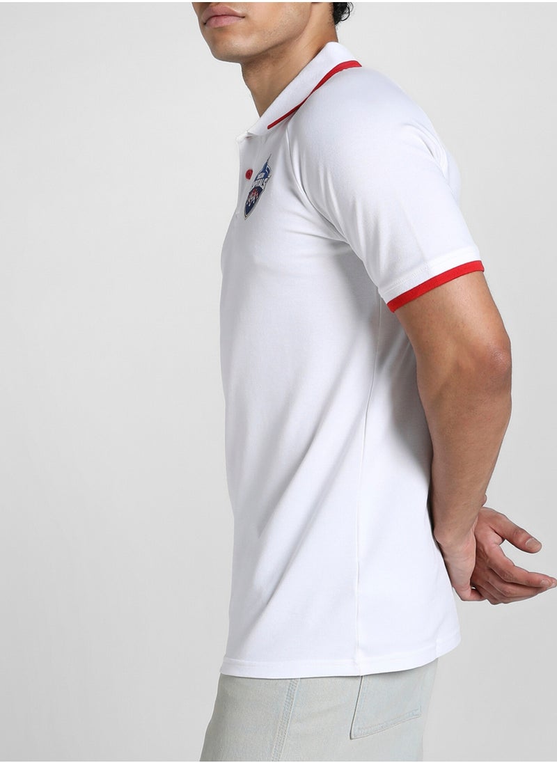 Delhi Capital Mens White Polo Shirt