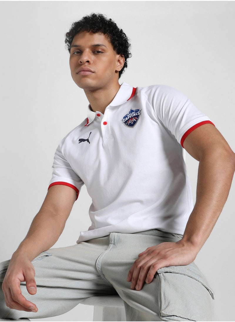 Delhi Capital Mens White Polo Shirt