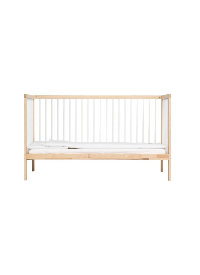 Mokee 2 in 1 Convertible Midi Cot bed - White Beech (140x70)