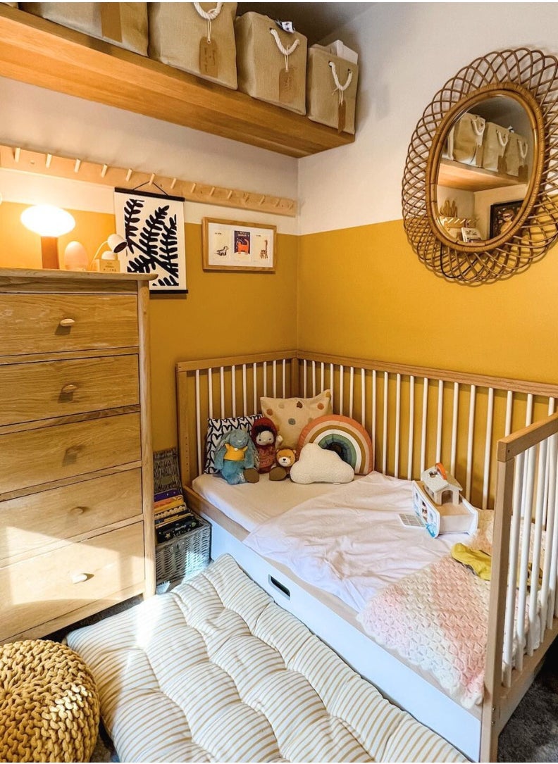 Mokee 2 in 1 Convertible Midi Cot bed - White Beech (140x70)