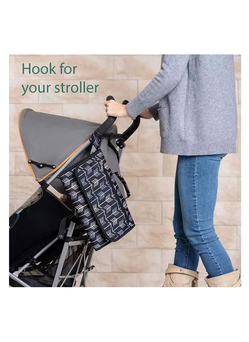 SYOSI, Portable Nappy Changing Mat with Pockets, Waterproof Foldable Infant Baby Changing Pad Baby Changing Pad Station