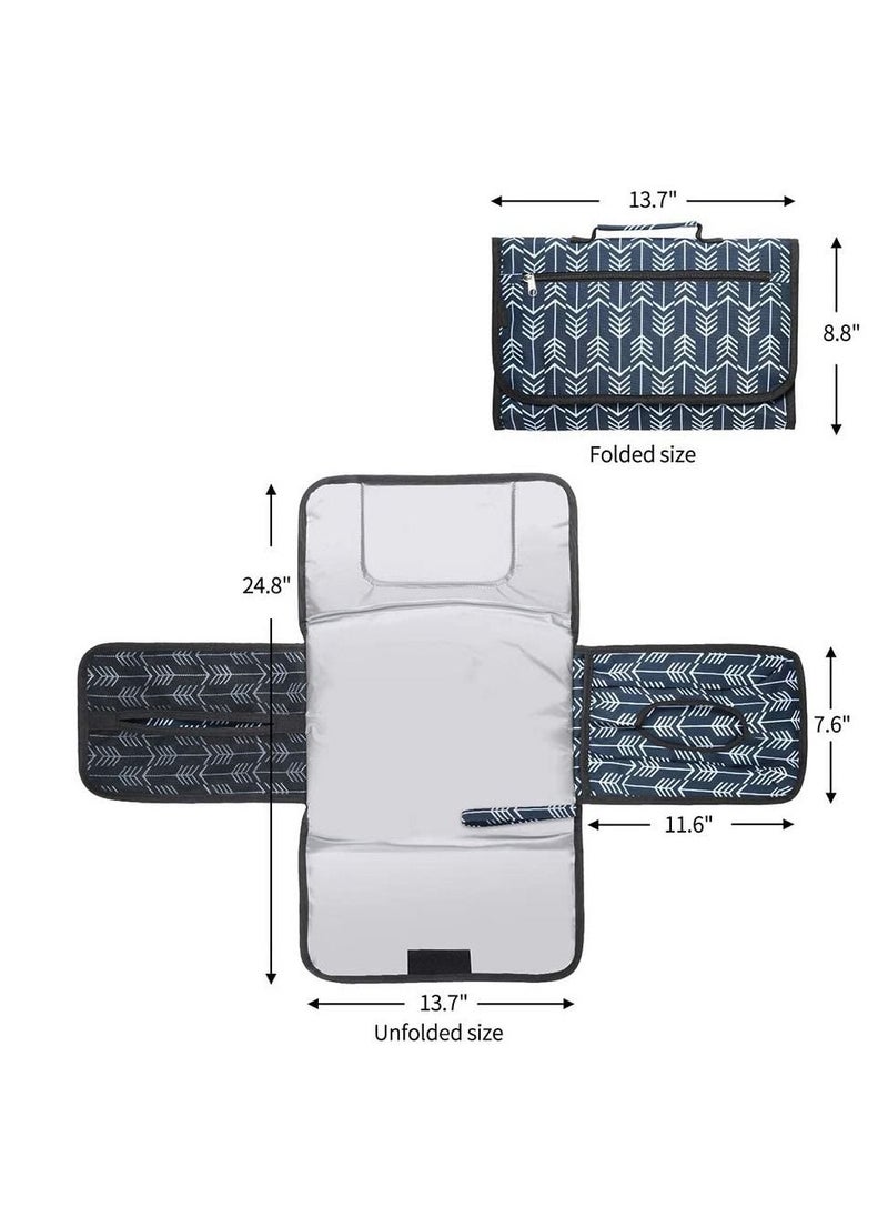 SYOSI, Portable Nappy Changing Mat with Pockets, Waterproof Foldable Infant Baby Changing Pad Baby Changing Pad Station