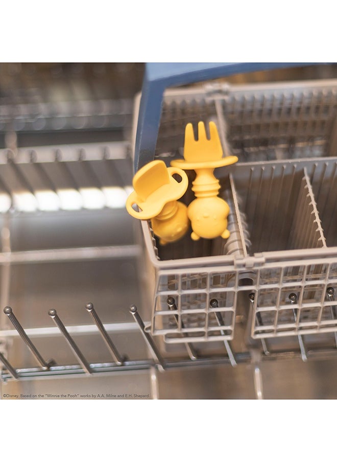 Winnie The Pooh Silicone Chewtensils, Baby Fork And Spoon Set