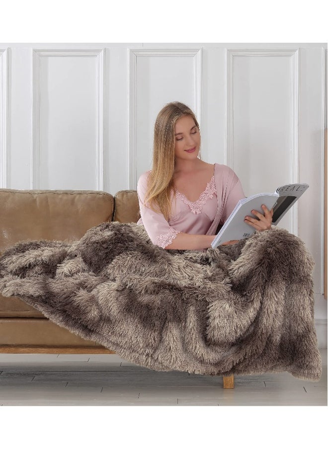Decorative Extra Soft Faux Fur Throw Blanket 50 x 63
