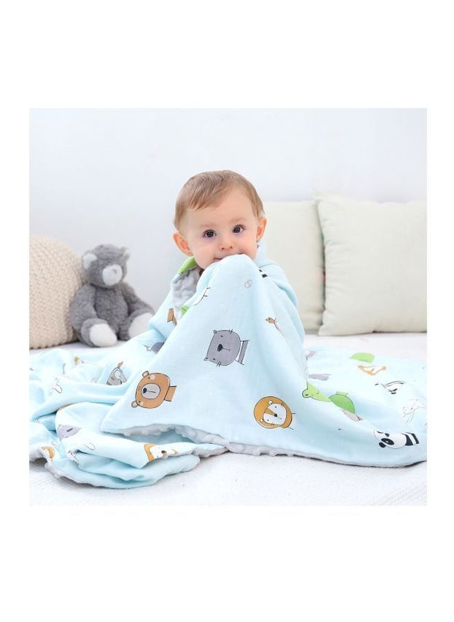 Breathable Dotted Blanket Fabric Blue/Grey 43.3x62.2inch