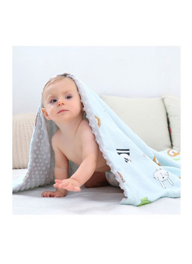 Breathable Dotted Blanket Fabric Blue/Grey 43.3x62.2inch