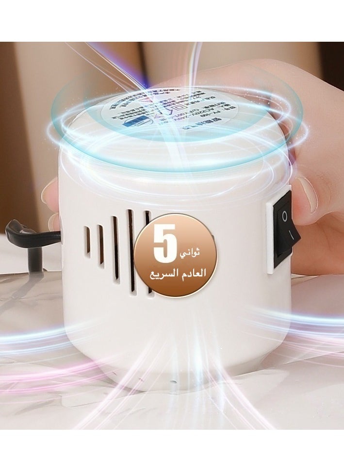 Portable Electric Pump for Vacuum Storage Bags – Fast 30s Air Compressor, Compact Travel & Home Clothes Organizer | Rechargeable Quiet Air Evacuator (White)