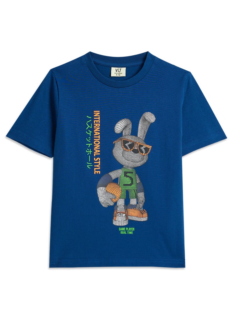 Victor and Jane Jr Boys' 2PC Set – Football Play, Cool Rabbit - Royal Blue