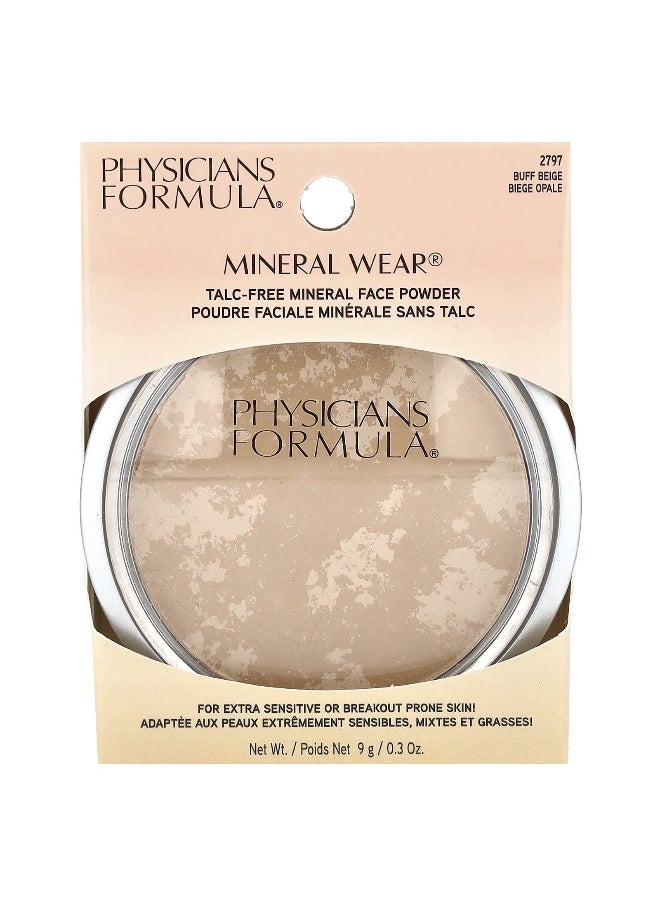 Physicians Formula, Mineral Wear®, Talc-Free Mineral Face Powder, 2797 Buff Beige, 0.3 oz (9 g)
