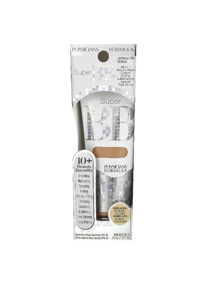 Physicians Formula, Super BB, All-in-1 Beauty Balm Cream, SPF 30, 7867 Light/Medium, 1.2 fl oz (35 ml)