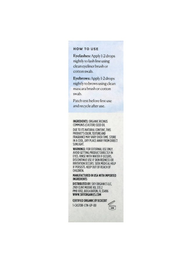 Sky Organics, Organic Castor Oil Eyelash Serum, 1 fl oz (30 ml)