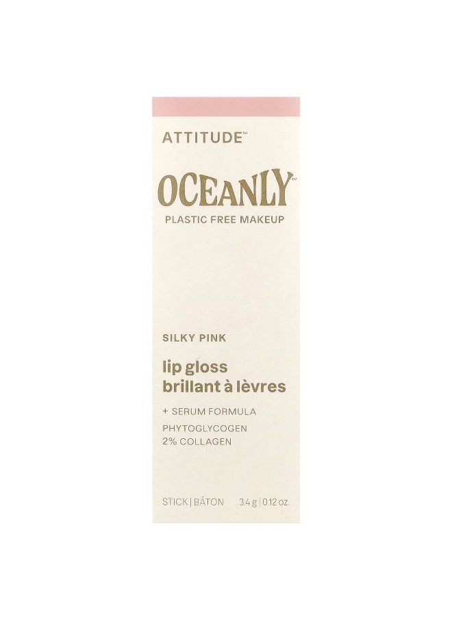 ATTITUDE, Oceanly™, Lip Gloss, Silky Pink, 0.12 oz (3.4 g)