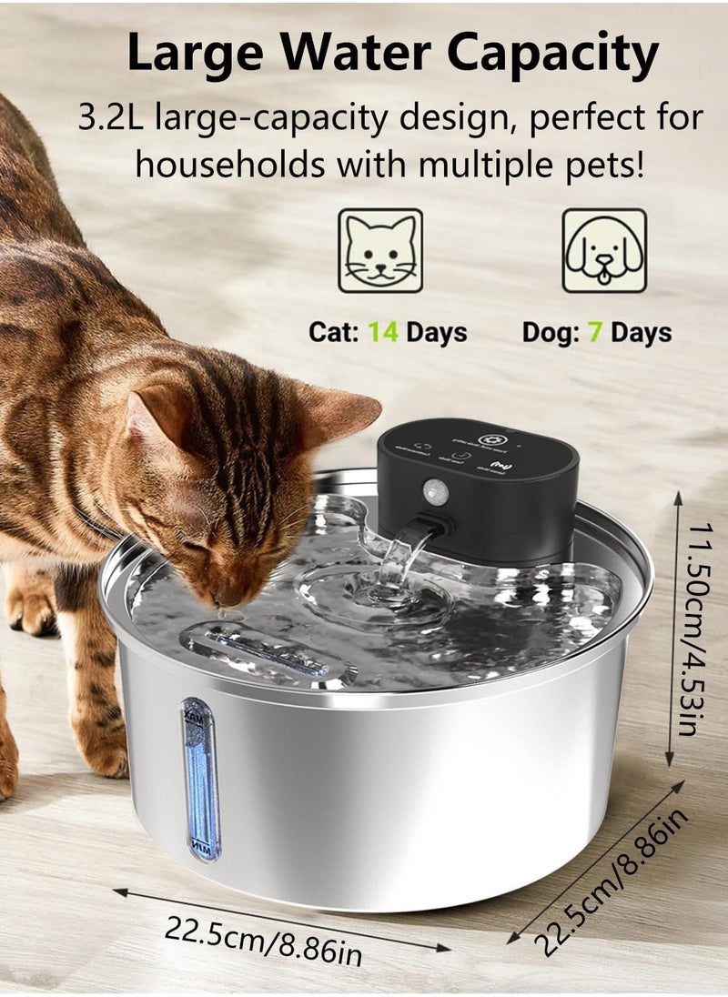 Automatic Stainless Steel Cat Water Fountain Cat Water Dispenser Drinking Fountain For Cats, Dogs Water and Other Pets