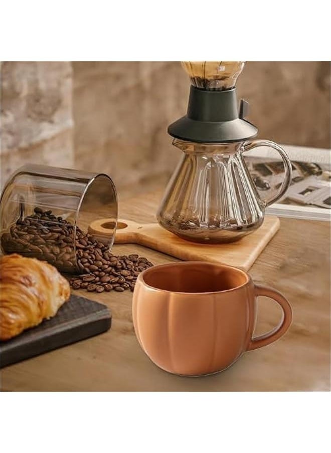 Pumpkin Ceramic Coffee Mug, 450ml Pumpkin Shaped Coffee Cup, Cream Pumpkin Mug, Novelty Pumpkin Fall Mugs, for  Theme Party Supply & Home Decor