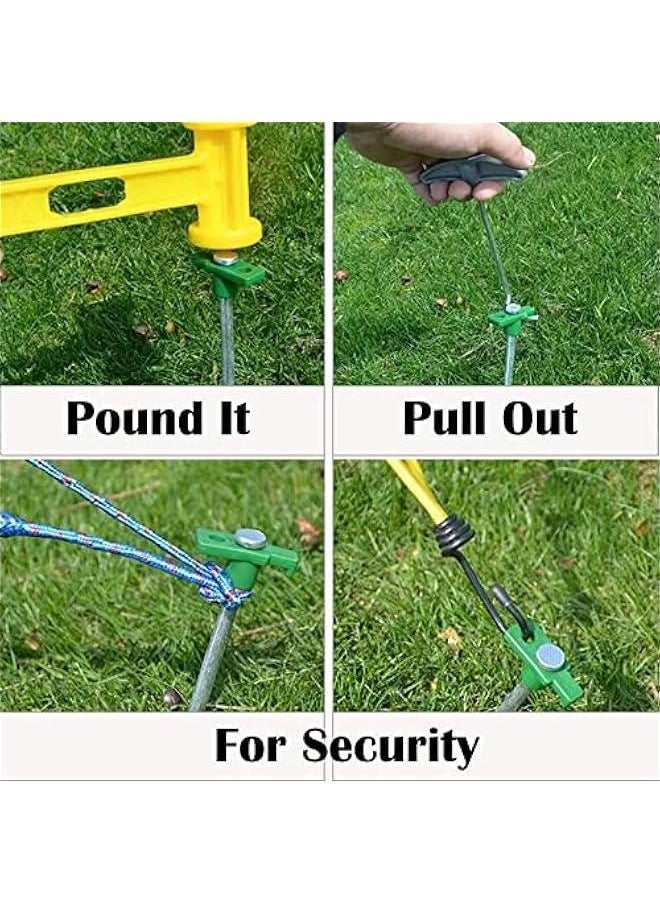 20 Pack Tent Stake, 10.25 Inch Galvanized Non-Rust Camping Family Tent Pop Up Ground Anchors for Tents, Canopies, Patio, Garden, Green